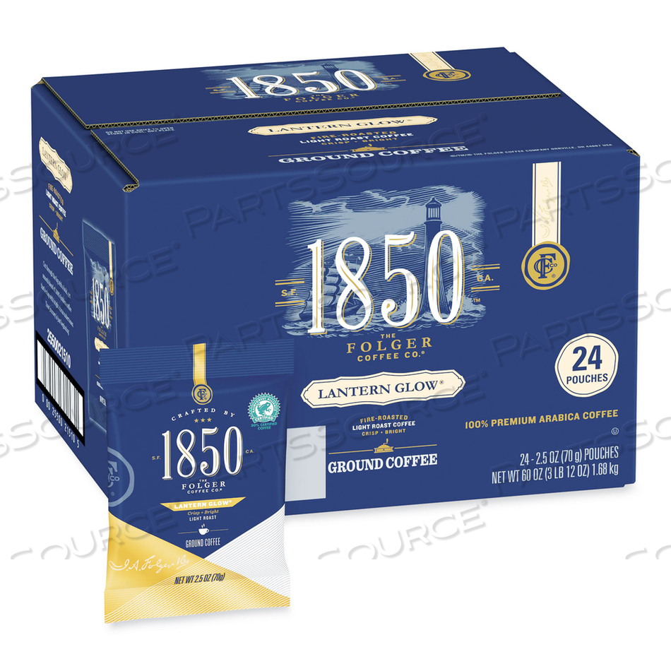 COFFEE FRACTION PACKS, LANTERN GLOW, LIGHT ROAST, 2.5 OZ PACK by 1850