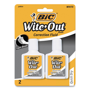 WITE-OUT QUICK DRY CORRECTION FLUID, 20 ML BOTTLE, WHITE, 2/PACK by BIC