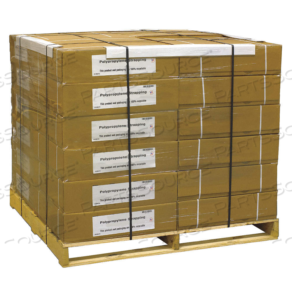 PLASTIC STRAPPING, 5/8 IN STRAPPING WD, 0.032 IN THICK, 1,000 LB BREAK STRENGTH, BLACK by Approved Vendor