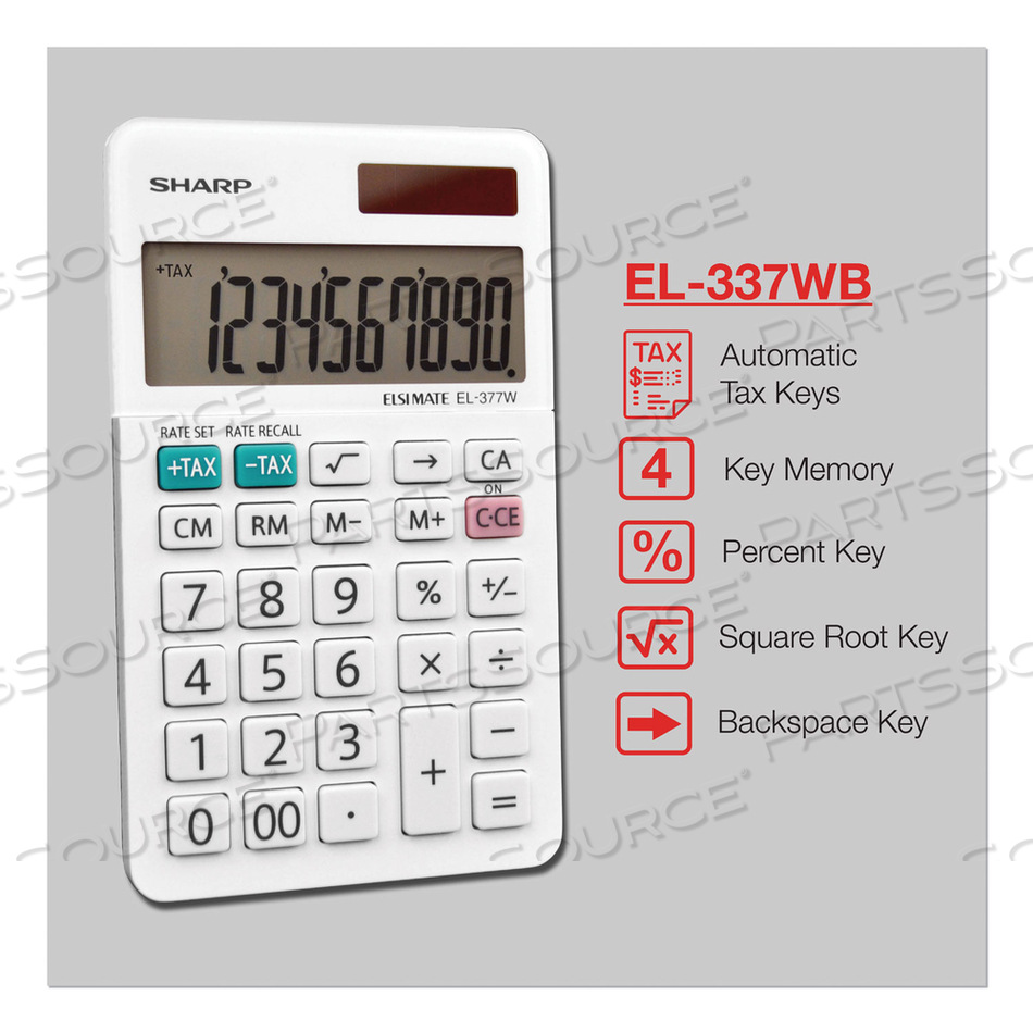 POCKET CALCULATOR LCD 10 DISPLAY DIGITS by Sharp Electronics Corporation