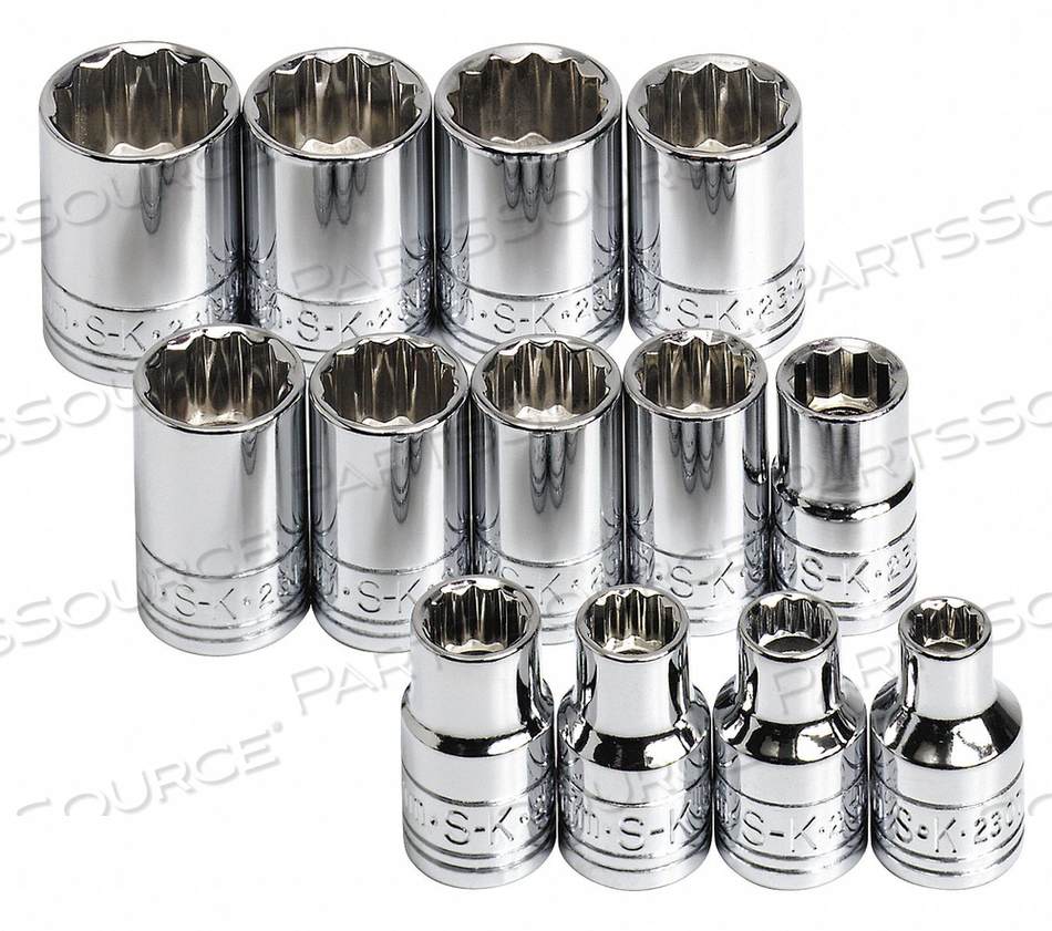 SOCKET SET METRIC 3/8 IN DR 13 PC by SK Professional Tools