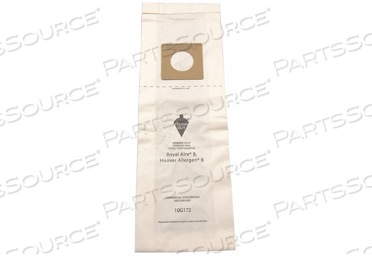 VACUUM BAG, FOR VACUUM TYPE UPRIGHT VACUUM, FITS VACUUM BRAND BISSELL, HOOVER, POWR-FLITE, ROYAL, RUBBERMAID, TORNADO, FITS VACUUM MODELS DA by Tough Guy