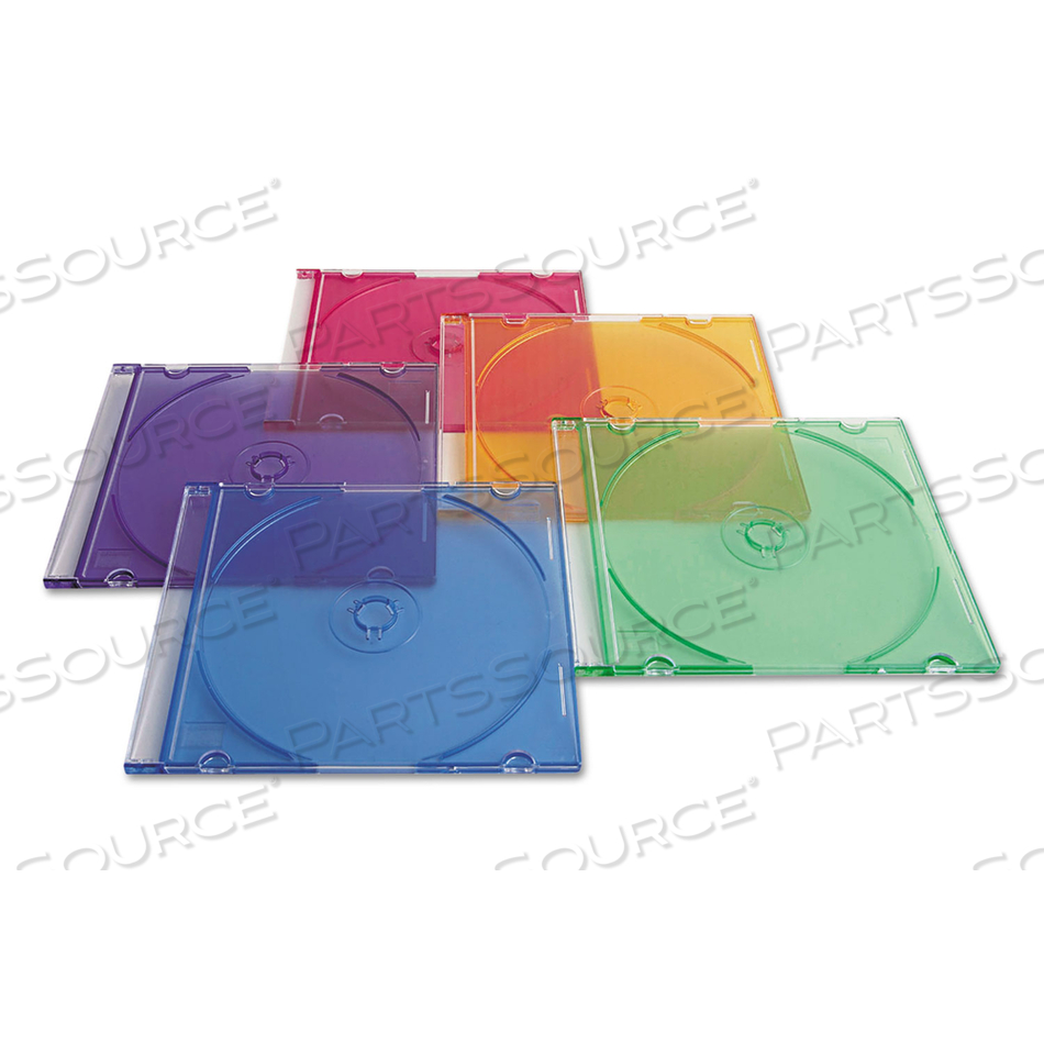 CD/DVD SLIM CASE, ASSORTED COLORS by Verbatim