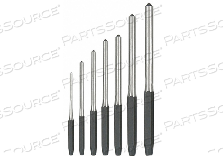 ROLL PIN PUNCH SET, SET TYPE PUNCH SET, TYPES INCLUDED ROLL PIN PUNCH, NUMBER OF PIECES 7, BLADE TIP SHAPE STRAIGHT, INCLUDES HANDLE NO, CHI by Westward ROLL PIN PUNCH SET, SET TYPE PUNCH SET, TYPES INCLUDED ROLL PIN PUNCH, NUMBER OF PIECES 7, BLADE TIP SHAPE STRAIGHT, INCLUDES HANDLE NO, CHI by Westward