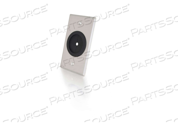 1.5" BRUSHED ALUMINUM GROMMET CABLE PASS THROUGH SINGLE GANG WALL PLATE by Legrand AV (C2G) 1.5" BRUSHED ALUMINUM GROMMET CABLE PASS THROUGH SINGLE GANG WALL PLATE by Legrand AV (C2G)
