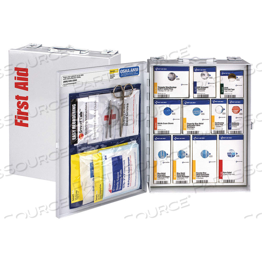 FIRST AID KIT AND HOUSING, GEN PURPOSE, 50 PEOPLE SERVED, 137 COMPONENTS, METAL by Approved Vendor FIRST AID KIT AND HOUSING, GEN PURPOSE, 50 PEOPLE SERVED, 137 COMPONENTS, METAL by Approved Vendor