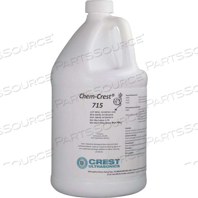 CHEM CREST 715 NEUTRAL WASH SOLUTION - 55 GALLON DRUM - CREST ULTRASONIC by Crest Ultrasonics
