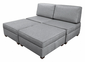 KING SLEEPER 72 W X 72 D GRAY UPHOLSTERY by Duobed