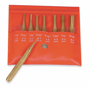 DRIVE PIN PUNCH SET 8 PIECES BRASS by Mitutoyo