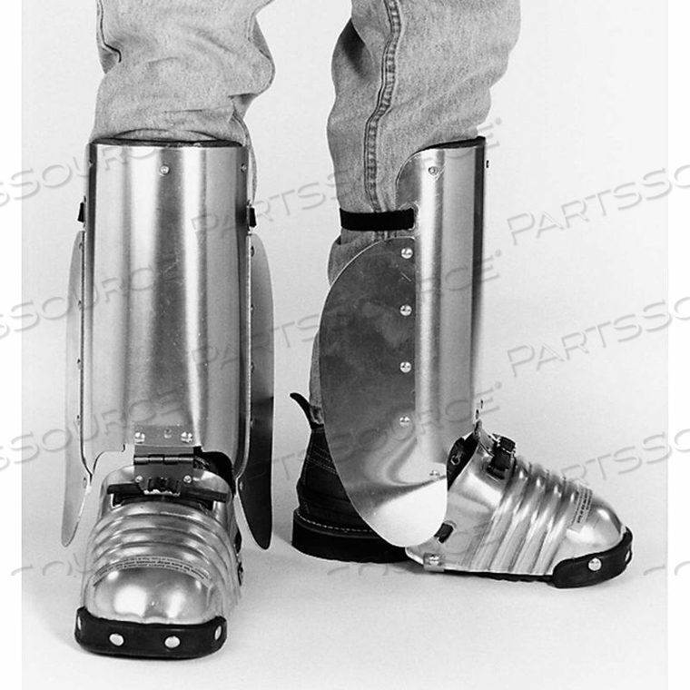 FOOT-SHIN GUARDS W/SIDE SHIELD, STEEL TOE CLIP, RUBBER STRAP, 5-1/2"W, LARGE, 1 PAIR by Ellwood Safety Appliance Co, Inc. FOOT-SHIN GUARDS W/SIDE SHIELD, STEEL TOE CLIP, RUBBER STRAP, 5-1/2"W, LARGE, 1 PAIR by Ellwood Safety Appliance Co, Inc.