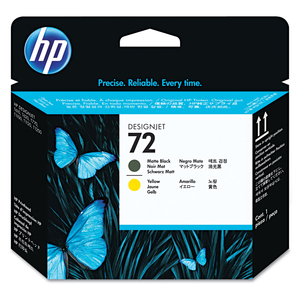 HP 72, (C9384A) MATTE BLACK/YELLOW PRINTHEAD by HP (Hewlett-Packard)