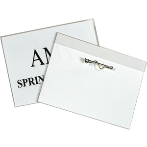 PIN STYLE NAME BADGE, 4" X 3", CLEAR, 100/BOX by C-Line