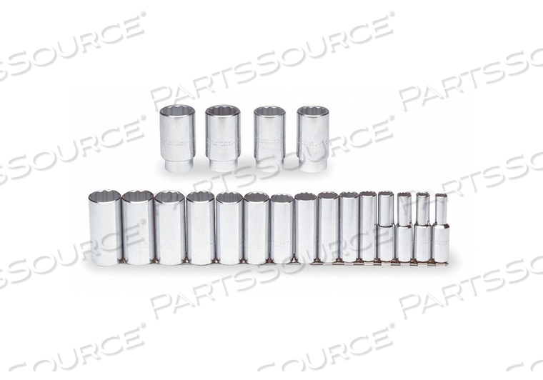 SOCKET SET SAE 1/2 IN DR 19 PC by Proto SOCKET SET SAE 1/2 IN DR 19 PC by Proto