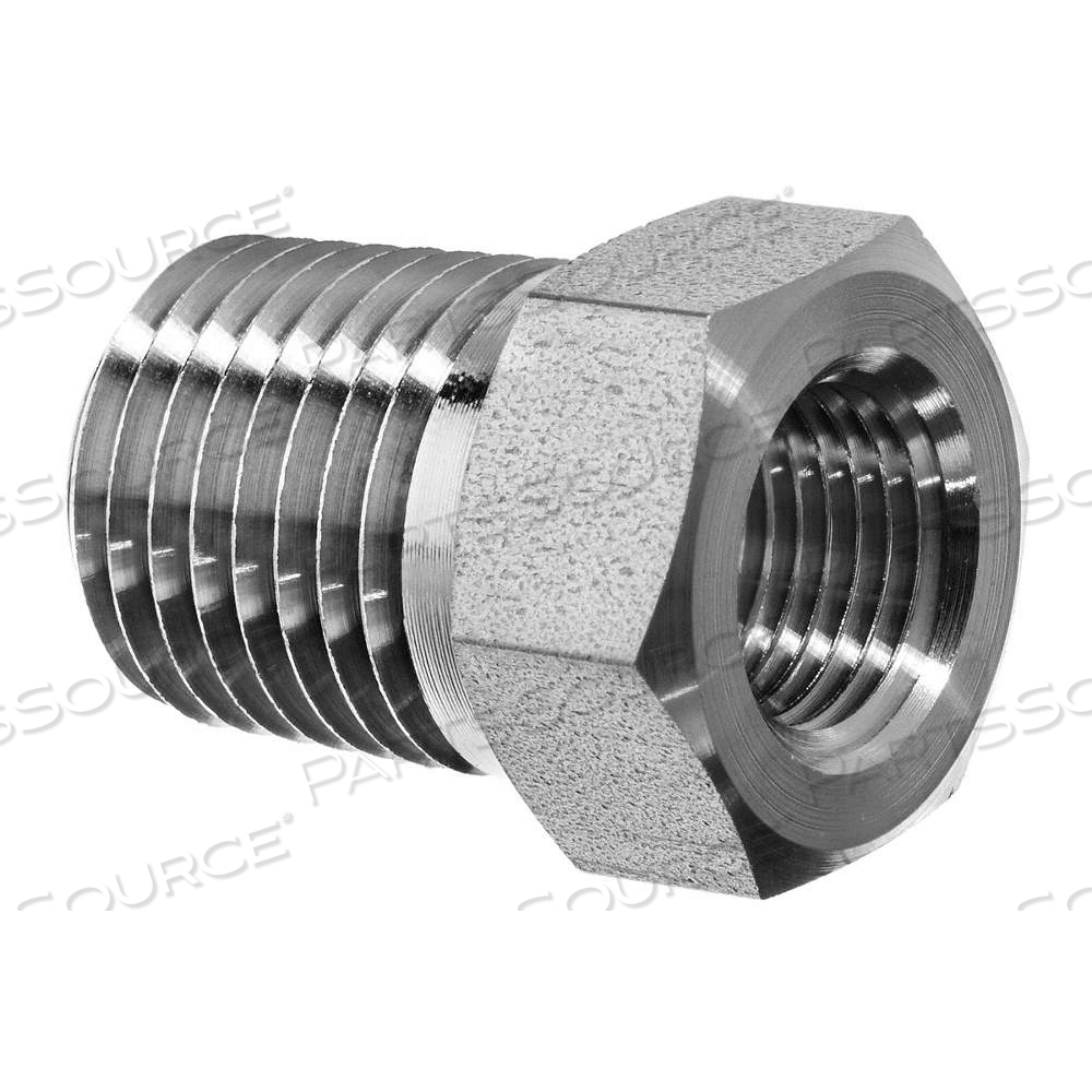 HEX BUSHING, 304 STAINLESS STEEL, 1/2 IN X 1/4 IN FITTING PIPE SIZE, MALE NPT X FEMALE NPT, BUSHING by Approved Vendor