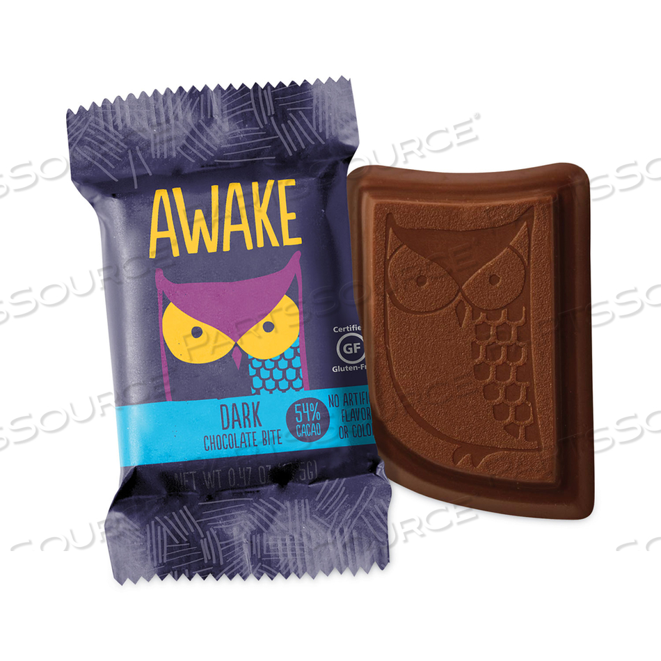 CAFFEINATED DARK CHOCOLATE BITES, 0.46 OZ BARS, 50 BARS/BOX 