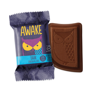 CAFFEINATED DARK CHOCOLATE BITES, 0.46 OZ BARS, 50 BARS/BOX by Awake