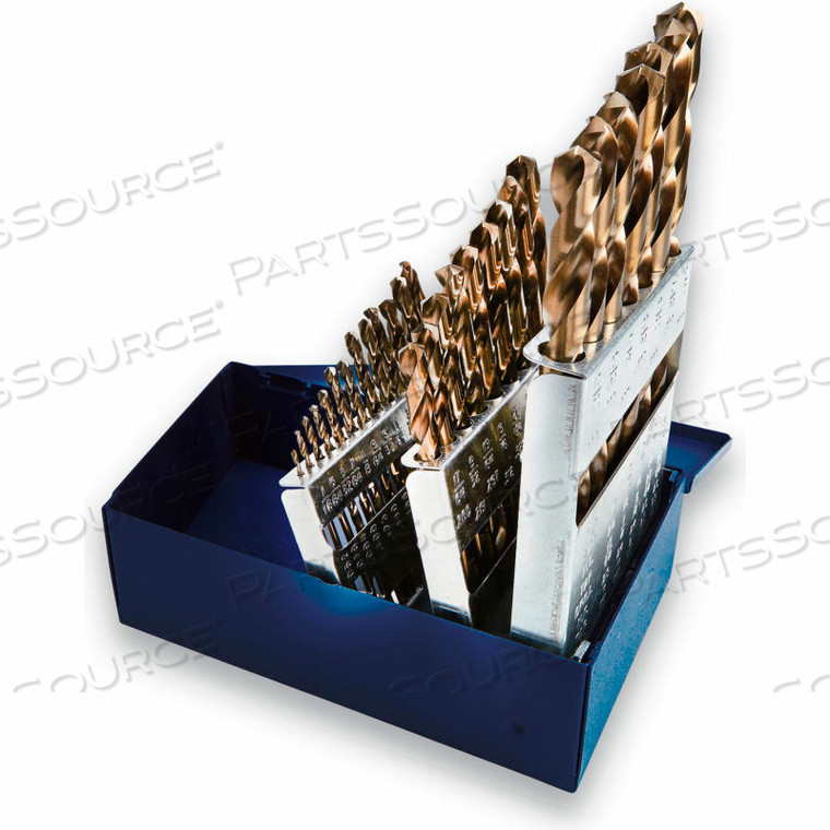 COBALT DRILL BIT 29 PIECE SET - 135 - 1/16" TO 1/2" BY 64THS by Century Drill And Tool