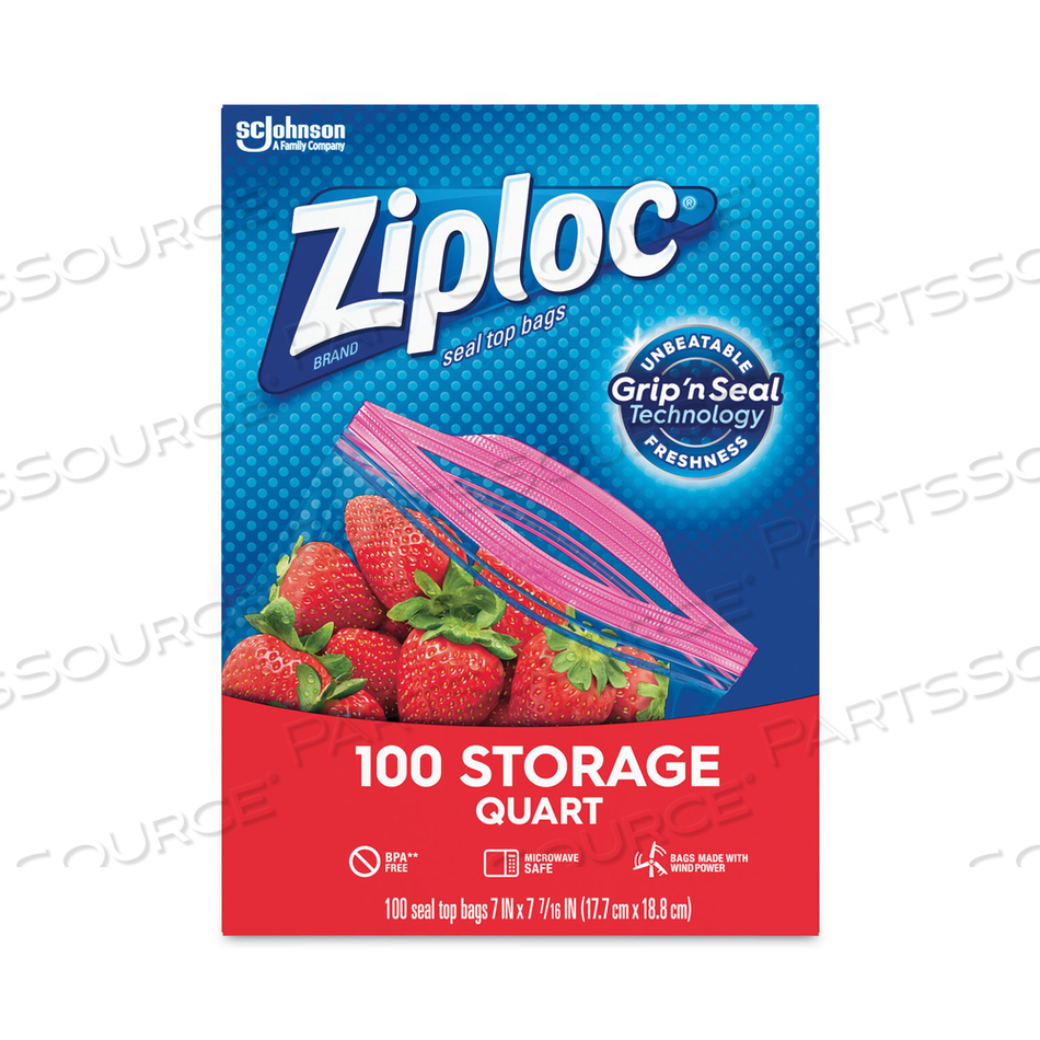 SEAL TOP BAGS, 1 QT, 7.44" X 7", CLEAR by Ziploc SEAL TOP BAGS, 1 QT, 7.44" X 7", CLEAR by Ziploc