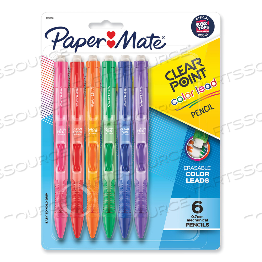 CLEARPOINT COLOR MECHANICAL PENCILS, 0.7 MM, ASSORTED LEAD AND BARREL COLORS by Paper Mate