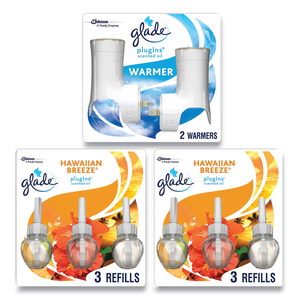 PLUGIN SCENTED OIL, HAWAIIAN BREEZE, 0.67 OZ, 2 WARMERS AND 6 REFILLS/PACK by Glade