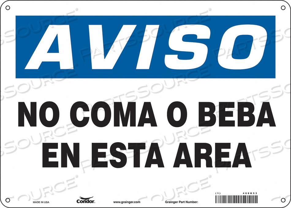 SAFETY SIGN 14 W 10 H 0.032 THICKNESS 