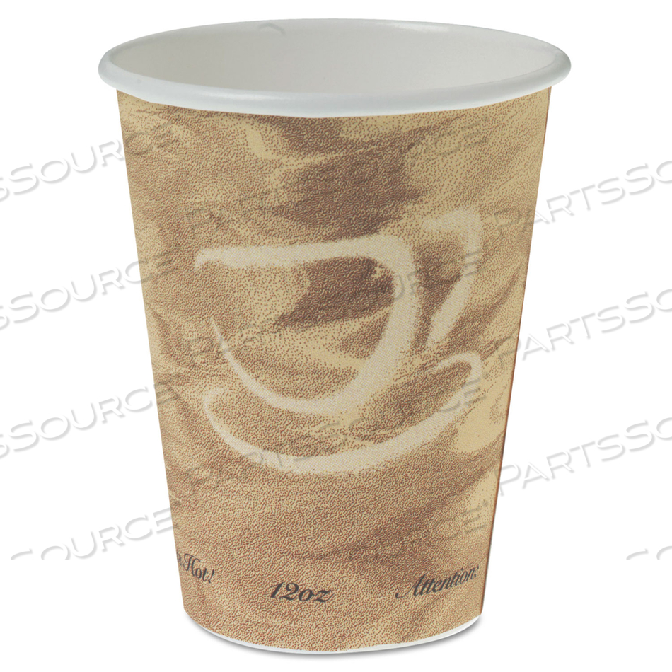MISTIQUE POLYCOATED HOT PAPER CUPS, 12 OZ, PRINTED, BROWN, 50/SLEEVE by Solo