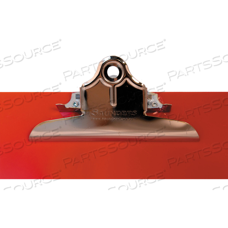 RECYCLED PLASTIC CLIPBOARD WITH RULER EDGE, 1" CLIP CAPACITY, HOLDS 8.5 X 11 SHEETS, RED by Saunders RECYCLED PLASTIC CLIPBOARD WITH RULER EDGE, 1" CLIP CAPACITY, HOLDS 8.5 X 11 SHEETS, RED by Saunders