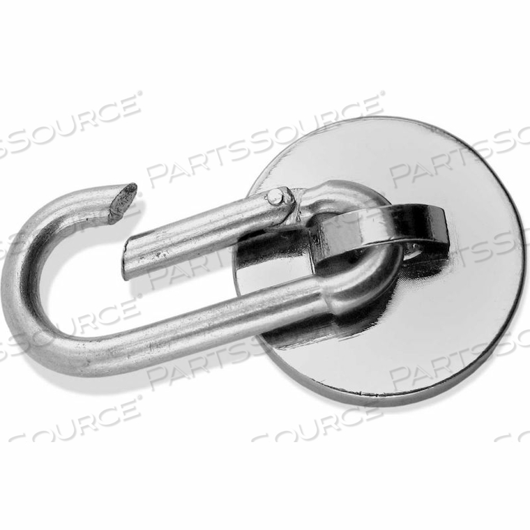 NEODYMIUM MAGNETIC CARABINER HOOK - 45 LBS. PULL NICKEL/CHROME PLATING 