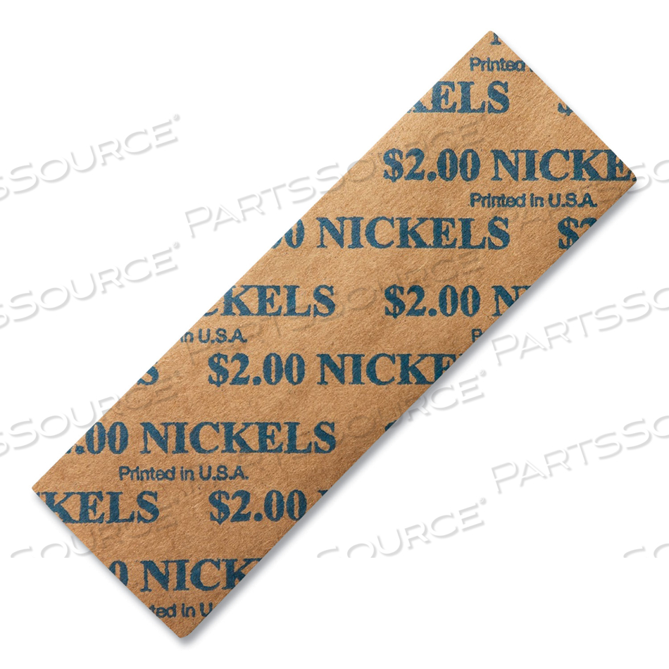 FLAT COIN WRAPPERS, NICKELS, $2, 1000 WRAPPERS/BOX 