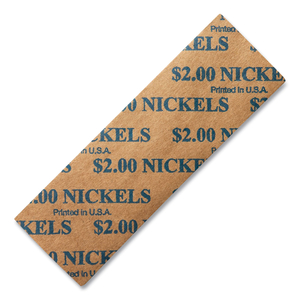 FLAT COIN WRAPPERS, NICKELS, $2, 1000 WRAPPERS/BOX by Dunbar Security Products