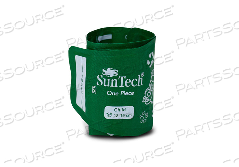BLOOD PRESSURE CUFF, ONE TUBE, DURABLE, GREEN, CHILD AGE GROUP, 12 TO 19CM CIRCUMFERENCE, FEMALE QUICK CONNECTION TYPE by SunTech Medical