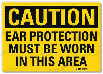 SAFETY SIGN EAR PROTECTION WORN 5IN.H by Lyle Signs Inc.