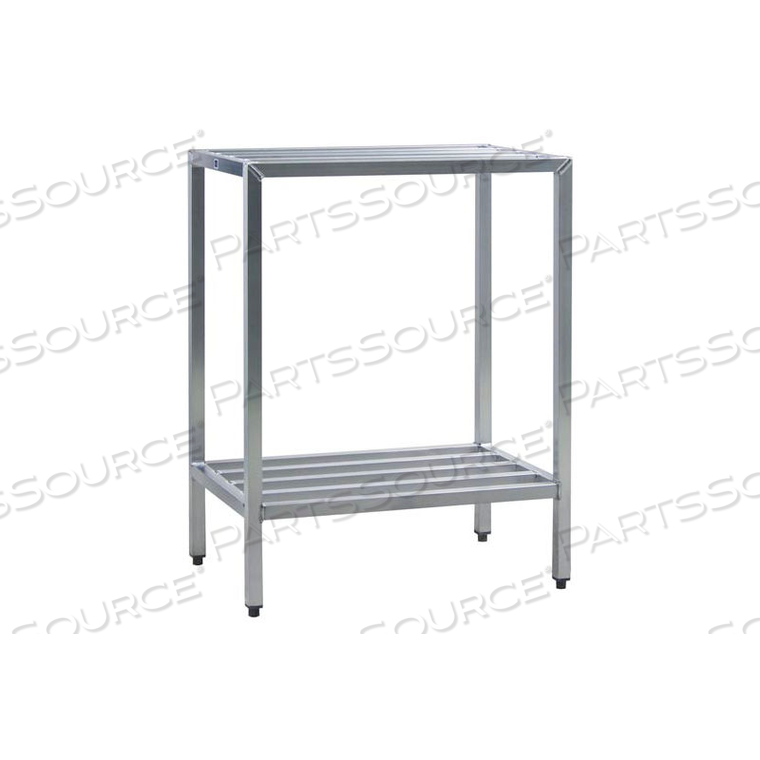 ALUMINUM HEAVY DUTY 2-SHELF RACK, 24"W X 48"H X 42"L by New Age Industries