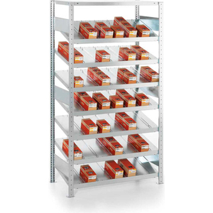 CLIP S3 GRAVITY FED RACK 14 BASIC 79''HX36''WX20''D (8XMS230 SHELVES) GALVANIZED by Meta Storage Solutions Inc. CLIP S3 GRAVITY FED RACK 14 BASIC 79''HX36''WX20''D (8XMS230 SHELVES) GALVANIZED by Meta Storage Solutions Inc.