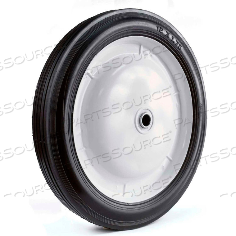 LIGHT DUTY STEEL WHEEL - 12 X 1.75 - 2-1/4" CENTERED HUB - 1/2" BB - RIB TREAD by Martin Wheel Co.