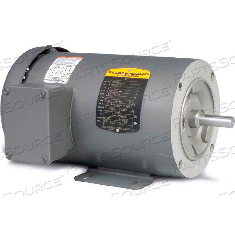 MOTOR, .75HP, 1725RPM, 3PH, 60HZ, 56C, 3420M, TEFC, F1 by BALDOR MOTOR, .75HP, 1725RPM, 3PH, 60HZ, 56C, 3420M, TEFC, F1 by BALDOR
