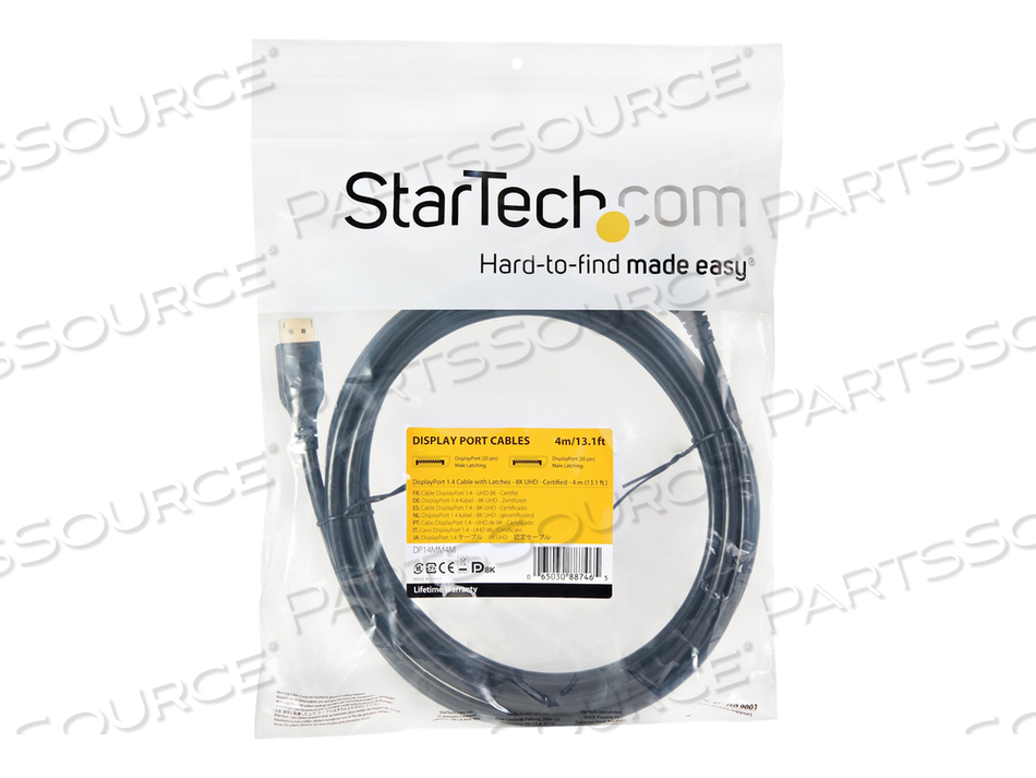 13FT/4M VESA CERTIFIED DISPLAYPORT 1.4 CABLE, 8K 60HZ HBR3 HDR, SUPER UHD DISPLAYPORT TO DISPLAYPORT MONITOR CORD, ULTRA HD 4K 120HZ DP 1.4 by StarTech.com Ltd. 13FT/4M VESA CERTIFIED DISPLAYPORT 1.4 CABLE, 8K 60HZ HBR3 HDR, SUPER UHD DISPLAYPORT TO DISPLAYPORT MONITOR CORD, ULTRA HD 4K 120HZ DP 1.4 by StarTech.com Ltd.
