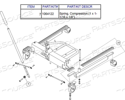 COMPRESSION SPRING - 1 IN X 1-1/16 IN X 1/8 IN by Invacare Corporation