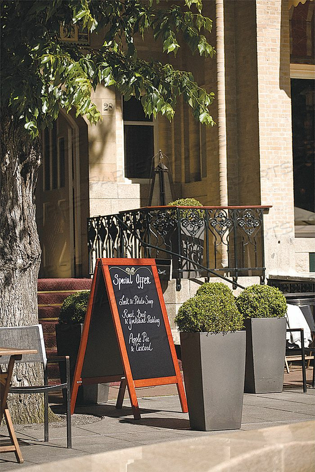 SECURIT SANDWICH BOARD, 22 X 34, DOUBLE SIDED, MAHOGANY FRAME by American Metalcraft