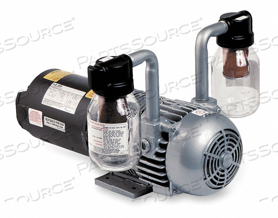 COMPRESSOR/VACUUM PUMP, OUTPUT POWER 1.5 HP, PHASE SINGLE, VOLTAGE 115/230V AC, INLET SIZE 3/4 IN, OUTLET SIZE 3/4 IN, FREE AIR FLOW RATE 21 by Gast Manufacturing, Inc.