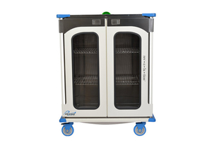 59" REVOLUTION SURGICAL CLOSED CASE CART WITH DOUBLE DOOR/BIOHAZARD WHEEL by Pedigo Products, Inc.