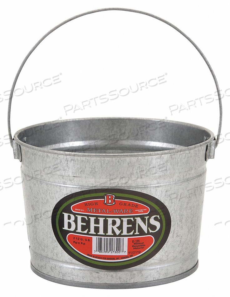 PAIL 0.62 GAL. STEEL by Behrens PAIL 0.62 GAL. STEEL by Behrens