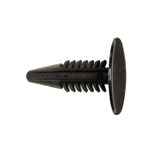PUSH-IN RIVET,BLACK,DOME,0.938" L, METRIC, RIBBED, DOME, PLASTIC, BLACK by Approved Vendor