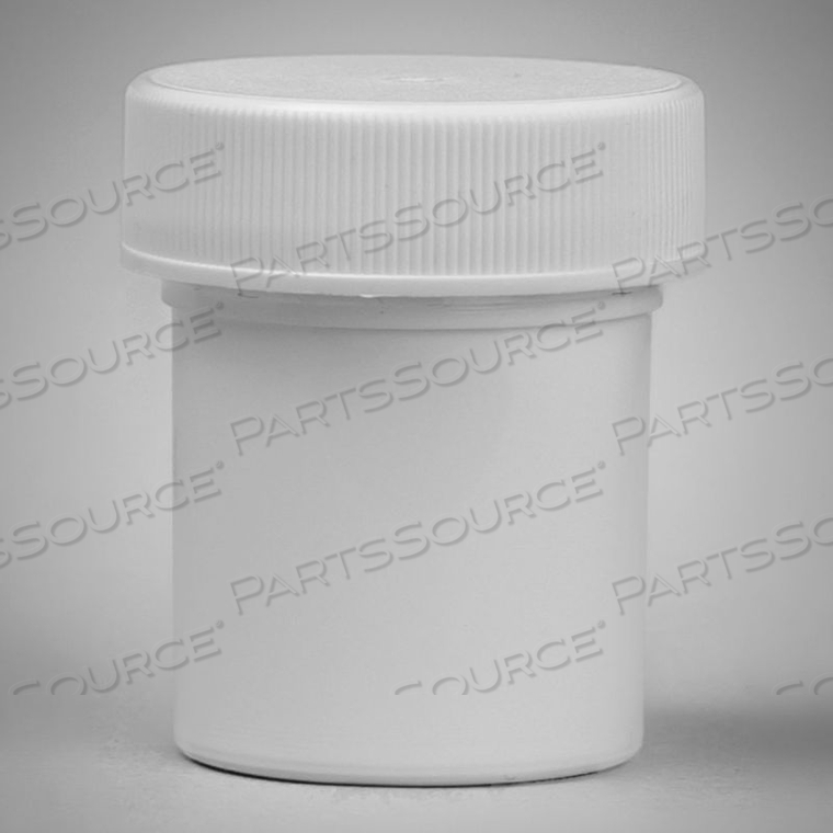 SCREW CAP JARS 179080000, POLYPROPYLENE, 29.6ML, 43MM CLOSURE, WHITE, 12/PK 