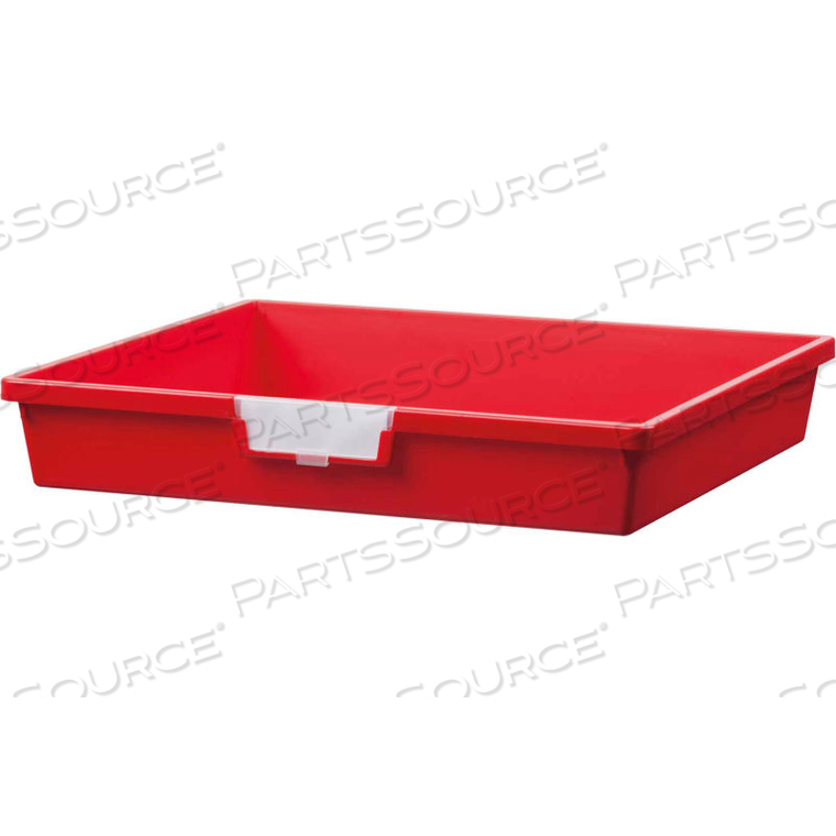 EXTRA WIDE SINGLE DEPTH STORAGE TOTE TRAY - 16-3/4"L X 18-1/2"W X 3"H RED 