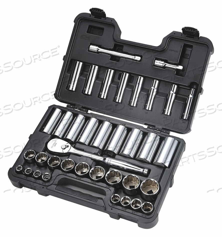 SOCKET SET 1/2 SAE CHROME 37PCS by Westward