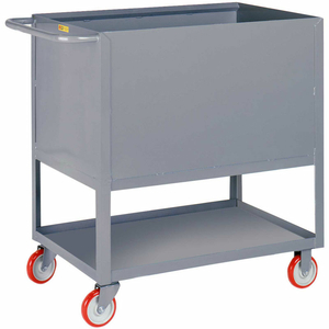 RAISED PLATFORM BOX TRUCKS W/LOWER SHELF, 4 SOLID SIDES 24X36, POLY WHEELS by Little Giant