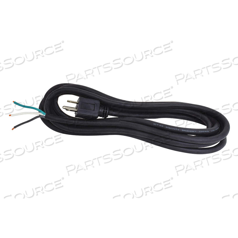 POWER CORD, 14 AWG WIRE SIZE, 12 FT CORD LG, BARE LEADS, 15 A MAX. AMPS, RUBBER, SJO, NEMA 5-15P by Approved Vendor POWER CORD, 14 AWG WIRE SIZE, 12 FT CORD LG, BARE LEADS, 15 A MAX. AMPS, RUBBER, SJO, NEMA 5-15P by Approved Vendor