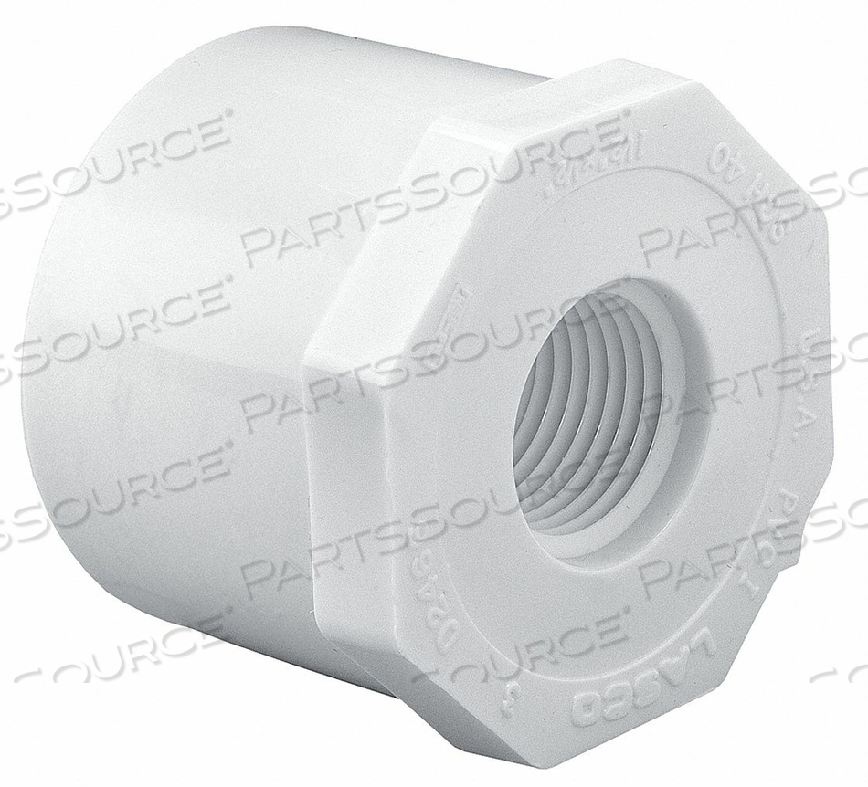 REDUCING BUSHING, 2 IN X 1 IN FITTING PIPE SIZE, SCHEDULE 40, MALE SPIGOT X FEMALE NPT, 280 PSI by Lasco REDUCING BUSHING, 2 IN X 1 IN FITTING PIPE SIZE, SCHEDULE 40, MALE SPIGOT X FEMALE NPT, 280 PSI by Lasco