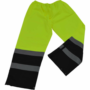 WATERPROOF DRAWSTRING PANTS, ANSI CLASS E, 300D OXFORD/PU COATING, LIME/BLACK, S by Petra Roc Inc